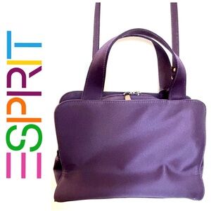 Esprit purple handbag crossbody purse pewter accents vintage EUC